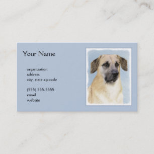 Chinook (Dropped Ears) Painting - Original Dog Art Business Card