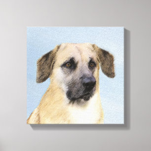 Chinook (Dropped Ears) Painting - Original Dog Art Canvas Print