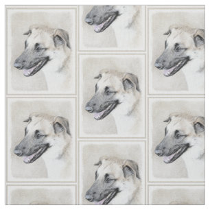 Chinook (Dropped Ears) Painting - Original Dog Art Fabric