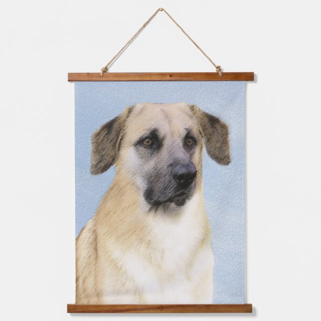 Chinook (Dropped Ears) Painting - Original Dog Art Hanging Tapestry (Front)