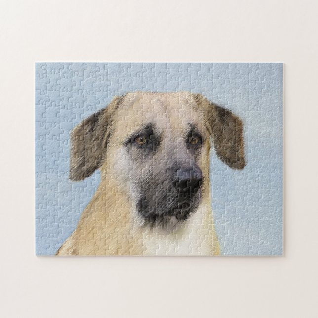 Chinook (Dropped Ears) Painting - Original Dog Art Jigsaw Puzzle (Horizontal)