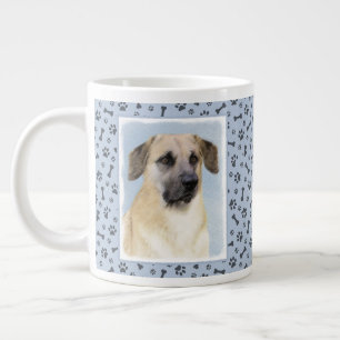 Chinook (Dropped Ears) Painting - Original Dog Art Large Coffee Mug