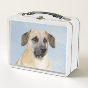 Chinook (Dropped Ears) Painting - Original Dog Art Metal Lunch Box