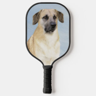 Chinook (Dropped Ears) Painting - Original Dog Art Pickleball Paddle