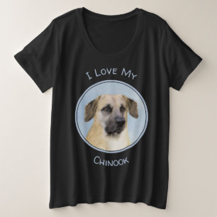 Chinook (Dropped Ears) Painting - Original Dog Art Plus Size T-Shirt