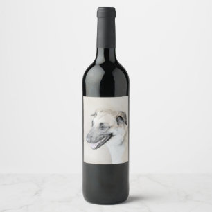 Chinook (Dropped Ears) Painting - Original Dog Art Wine Label