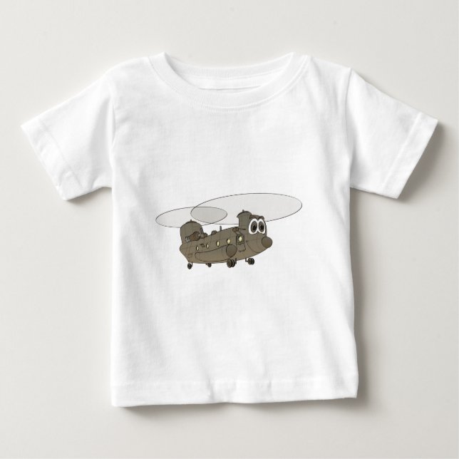 Chinook Helicopter Cartoon Baby T-Shirt (Front)