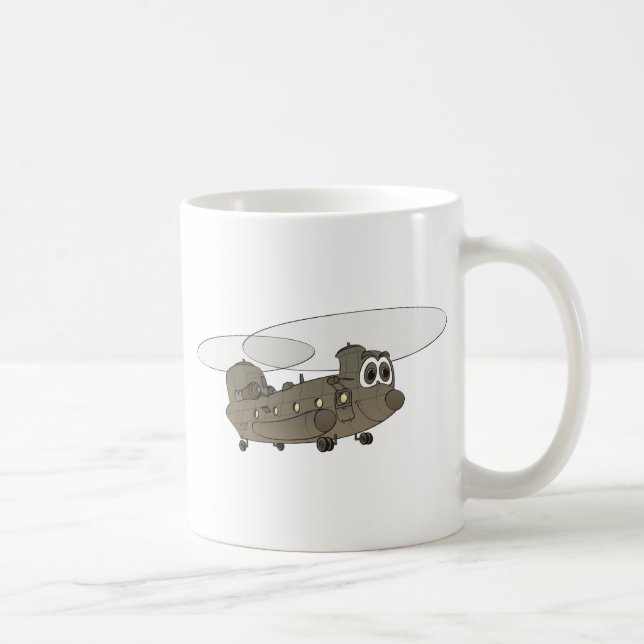 Chinook Helicopter Cartoon Coffee Mug (Right)