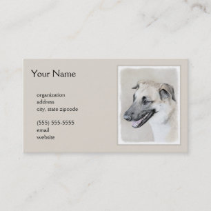 Chinook (Helicopter Ears) Painting - Dog Art Business Card