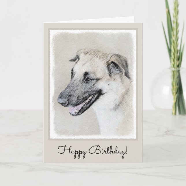 Chinook (Helicopter Ears) Painting - Dog Art Card (Front)