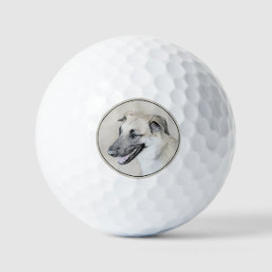 Chinook (Helicopter Ears) Painting - Dog Art Golf Balls