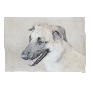 Chinook (Helicopter Ears) Painting - Dog Art Pillowcase
