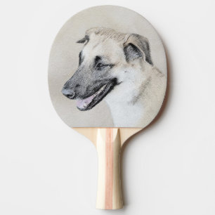 Chinook (Helicopter Ears) Painting - Dog Art Ping Pong Paddle