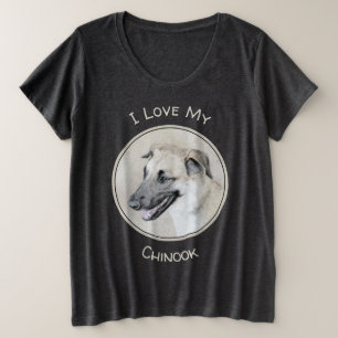 Chinook (Helicopter Ears) Painting - Dog Art Plus Size T-Shirt