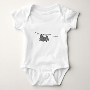 Chinook Helicopter Sihlouette Baby Bodysuit