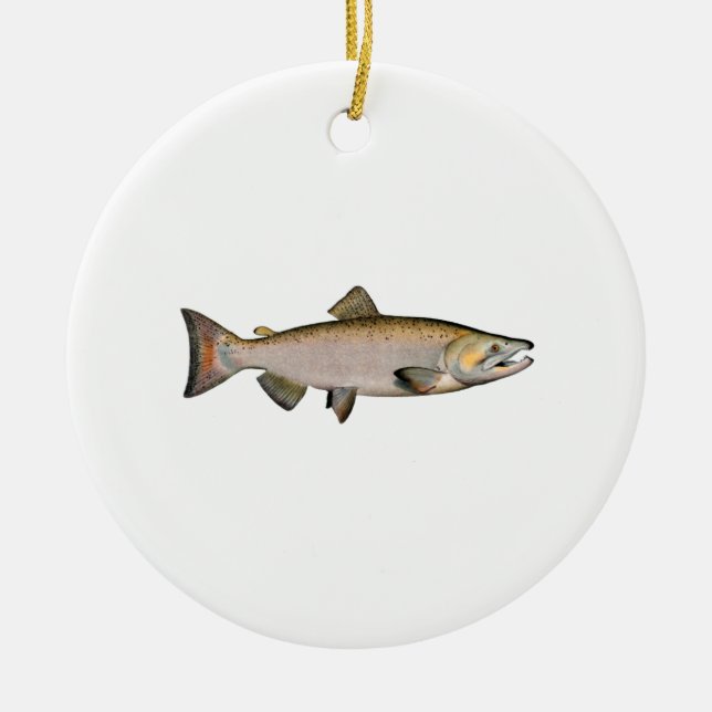 Chinook - King Salmon (spawning phase) Ceramic Tree Decoration (Front)