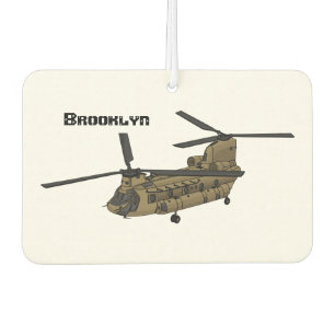 Chinook military helicopter illustration car air freshener