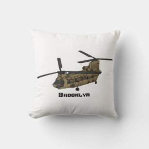 Chinook military helicopter illustration cushion