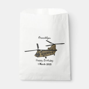 Chinook military helicopter illustration favour bags