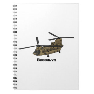 Chinook military helicopter illustration notebook