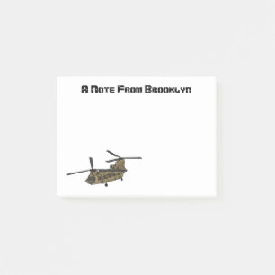 Chinook military helicopter illustration post-it notes