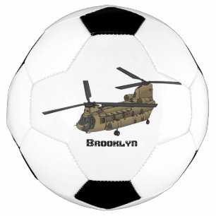 Chinook military helicopter illustration soccer ball