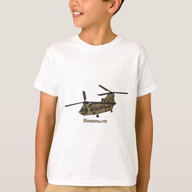 Chinook military helicopter illustration T-Shirt (Front)