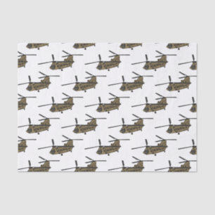 Chinook military helicopter illustration tissue paper