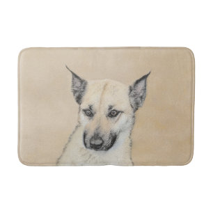 Chinook (Pointed Ears) Painting - Original Dog Art Bath Mat