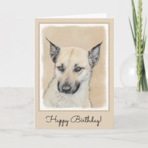 Chinook (Pointed Ears) Painting - Original Dog Art Card