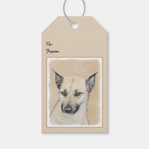 Chinook (Pointed Ears) Painting - Original Dog Art Gift Tags