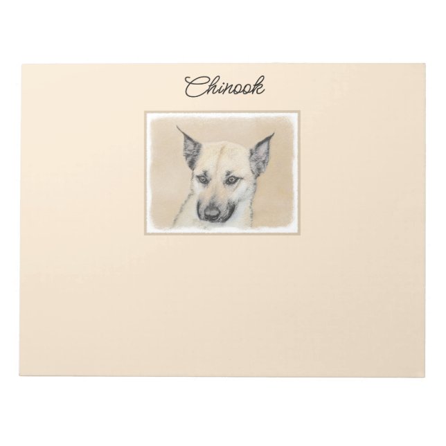 Chinook (Pointed Ears) Painting - Original Dog Art Notepad (Front)