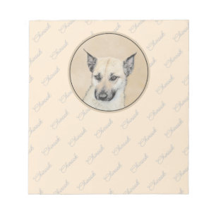 Chinook (Pointed Ears) Painting - Original Dog Art Notepad