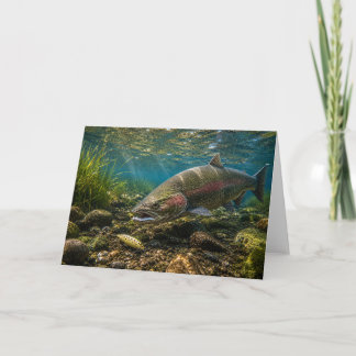 Chinook Salmon & Lure Greeting Card