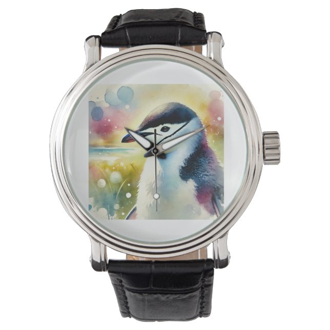 Chinstrap Penguin 210824AREF115 - Watercolor Watch (Front)