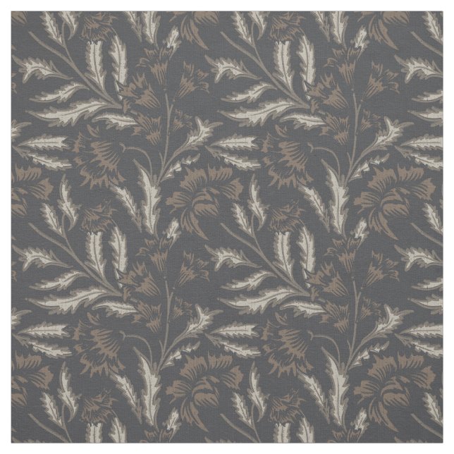 Chintz floral black monochrome fabric (Swatch)