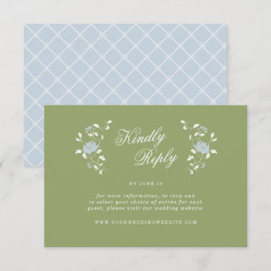 Chintz Floral Sage Green Online RSVP Card