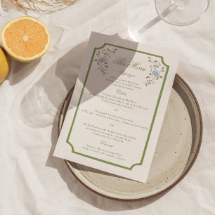 Chintz Floral Wedding Menu Card