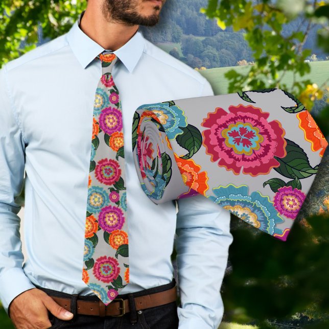 Chintz Meadow Floral Art Pattern Tie (Creator Uploaded)
