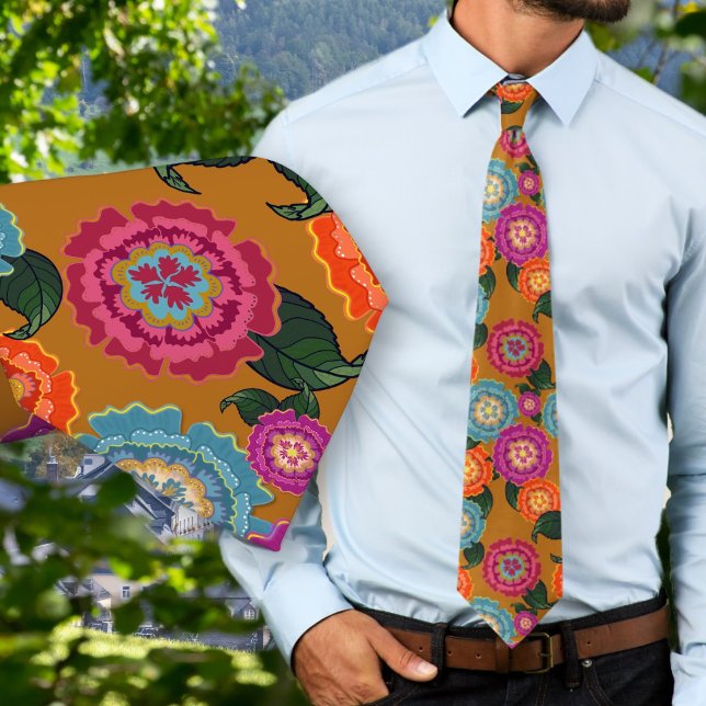 Chintz Meadow Floral Art Pattern Tie (Creator Uploaded)