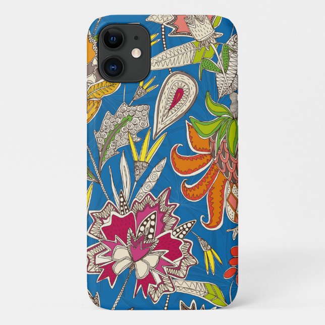 chintz pop blue Case-Mate iPhone case (Back)