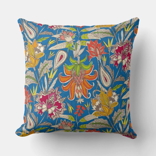 chintz pop blue cushion (Front)