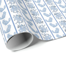 Chintzy Chinchilla Wrapping Paper (Slate Blue)
