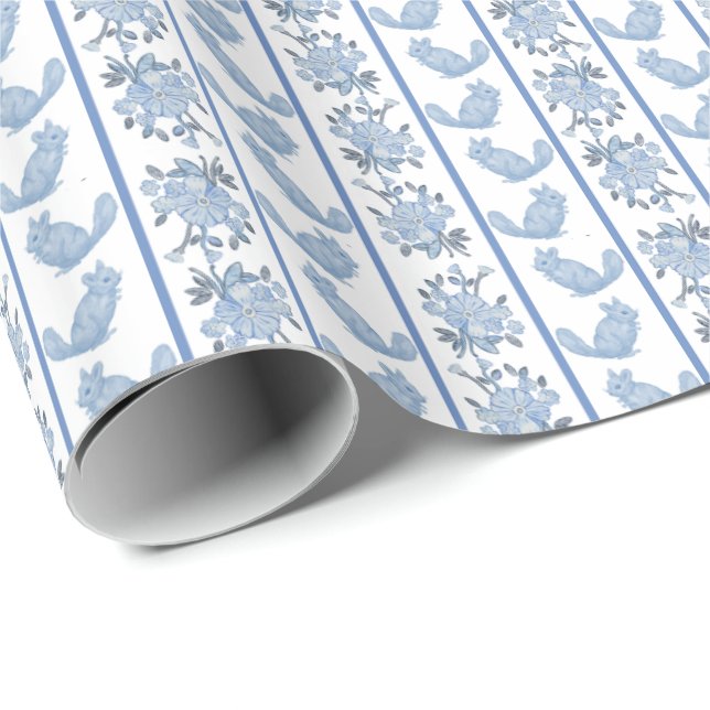 Chintzy Chinchilla Wrapping Paper (Slate Blue)  (Roll Corner)