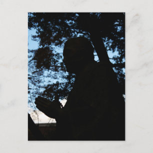 Chion-in temple statue silhouette, Kyoto, Japan Postcard