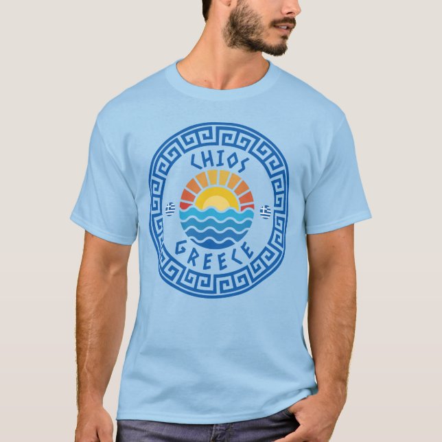 Chios Island, Greece - Light Blue Men's T-Shirt (Front)