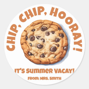 Chip, Chip, Hooray! Chocolate Chip Cookie  Classic Round Sticker
