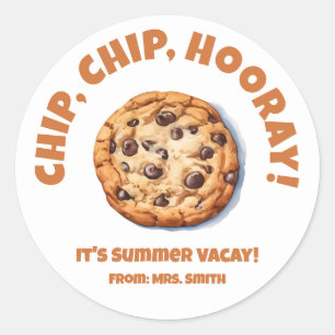 Chip, Chip, Hooray! Chocolate Chip Cookie  Classic Round Sticker