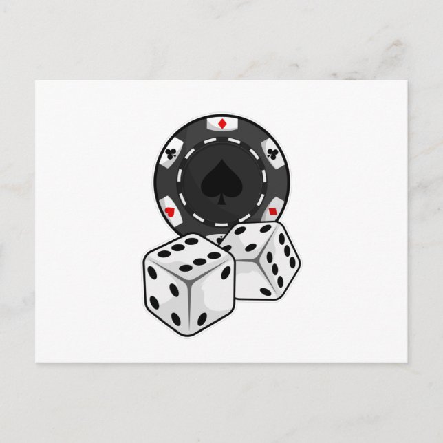 Chip & Dice for Poker Postcard (Front)
