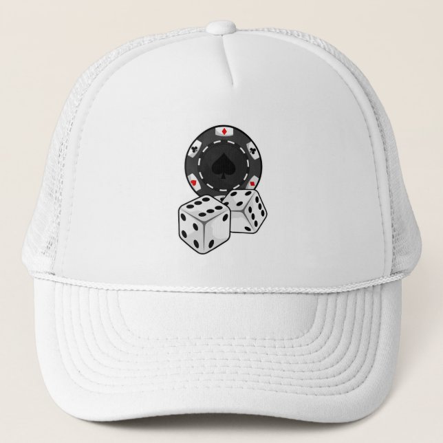 Chip & Dice for Poker Trucker Hat (Front)